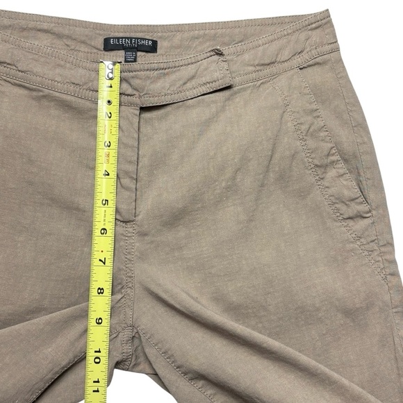 Eileen Fisher Linen Viscose Trouser Pant Size 6P Straight Leg Stretch Tan - Picture 7 of 12